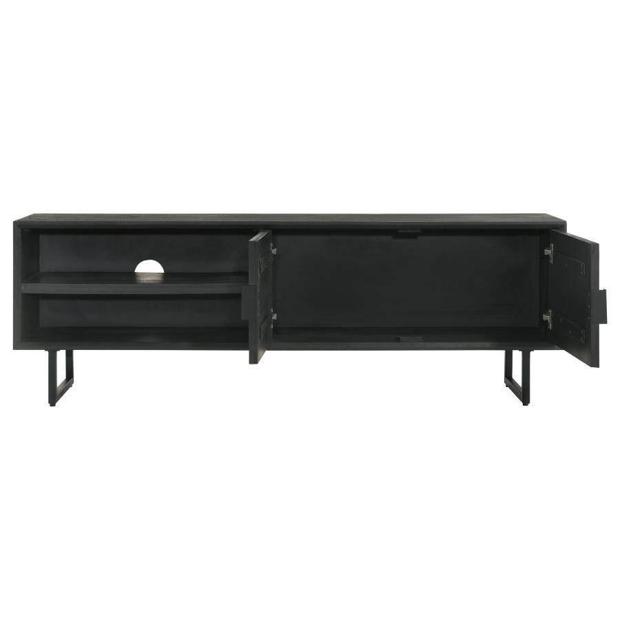 (image for) Marsden 2-door Mango Wood 70" TV Stand Charcoal Black