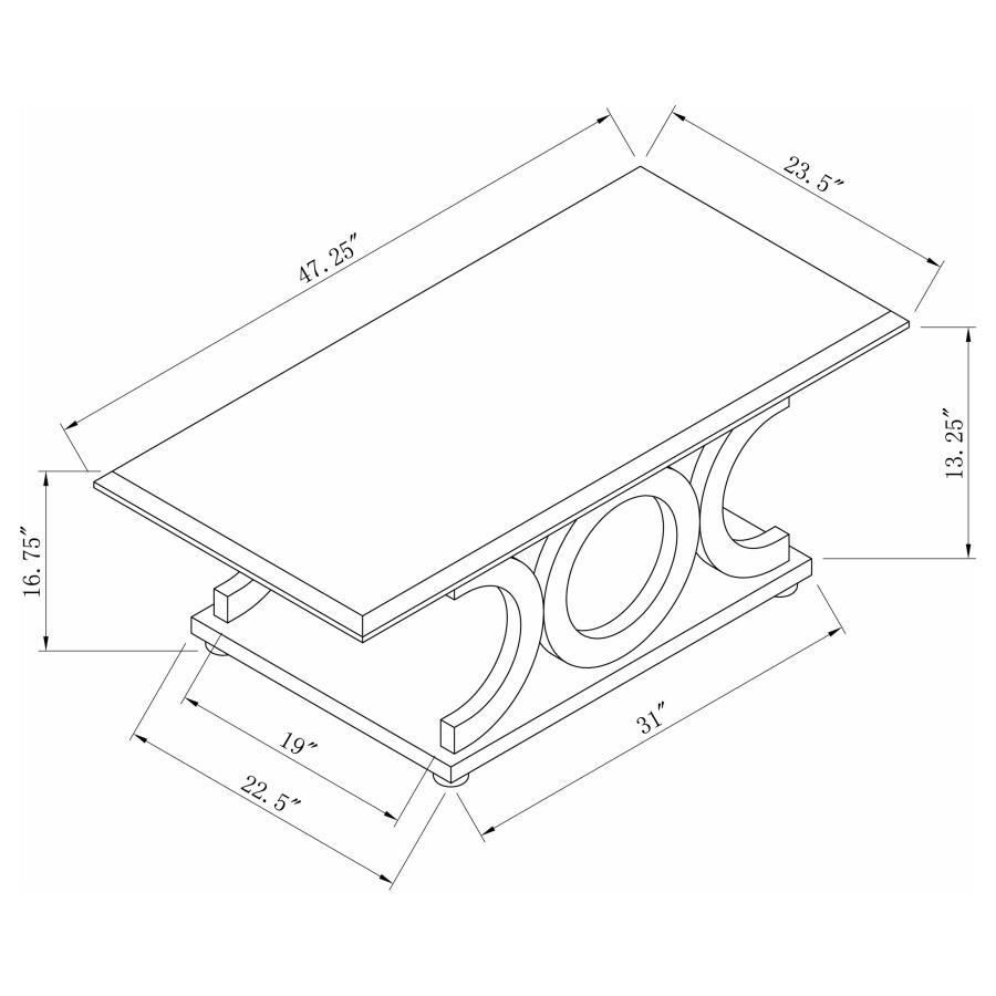 (image for) Shelly Rectangular Engineered Wood Coffee Table Cappuccino