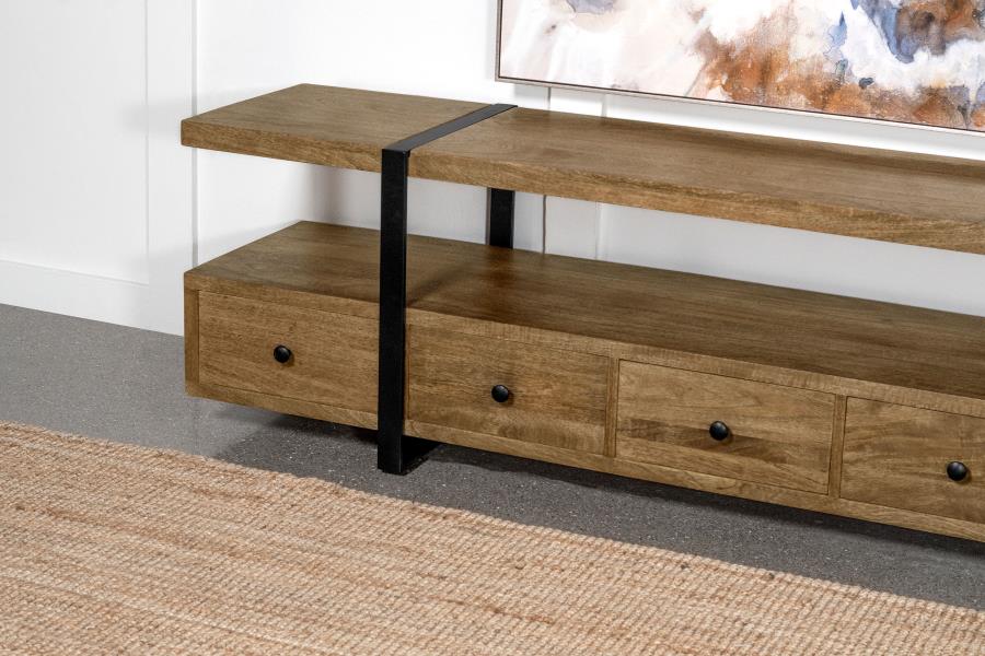 (image for) Otto 5-drawer Mango Wood 70" TV Stand Media Console Brown