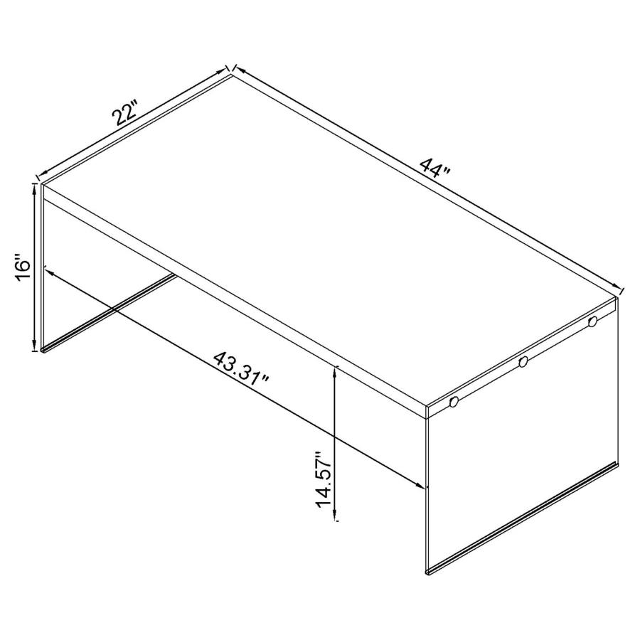 (image for) Opal Rectangular Glass Frame Coffee Table White High Gloss