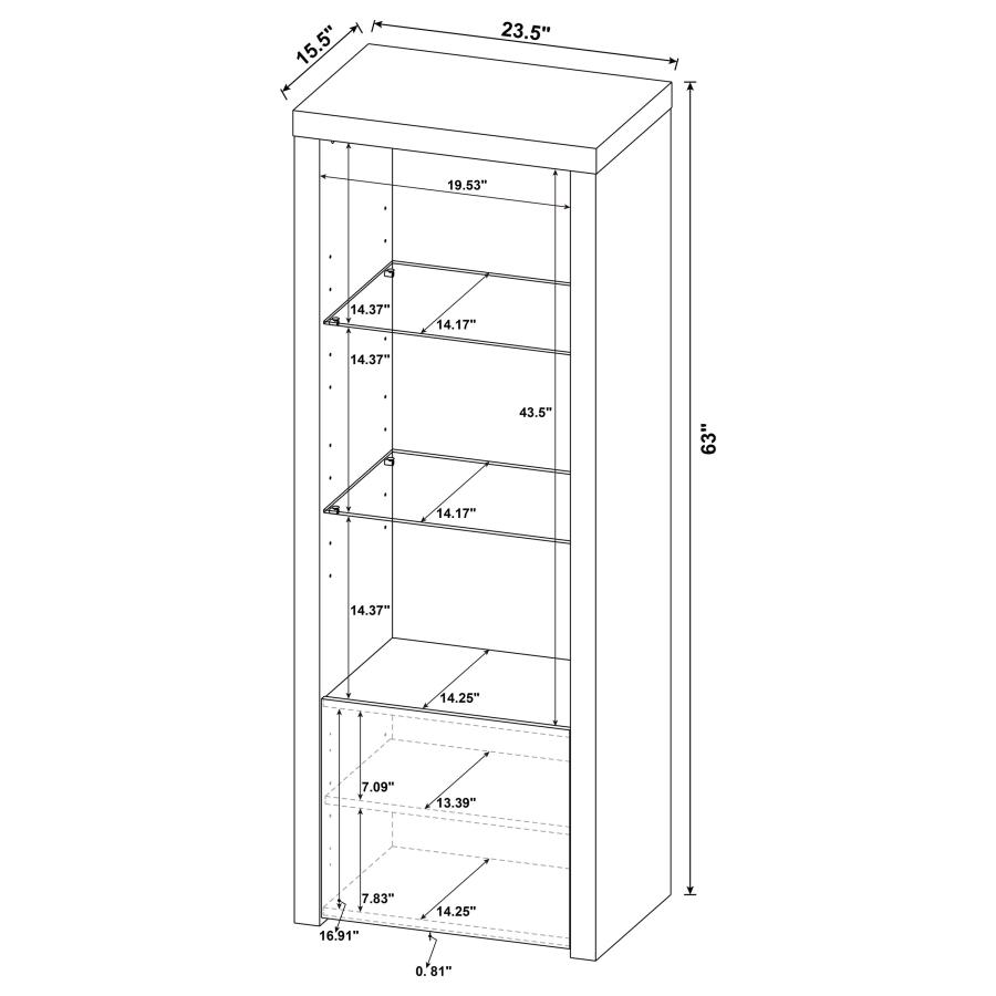 (image for) Jude 3-piece 71" TV Entertainment Center White High Gloss