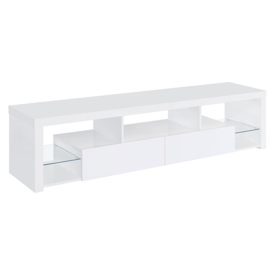 (image for) Jude 2-drawer Engineered Wood 71" TV Stand High Gloss White