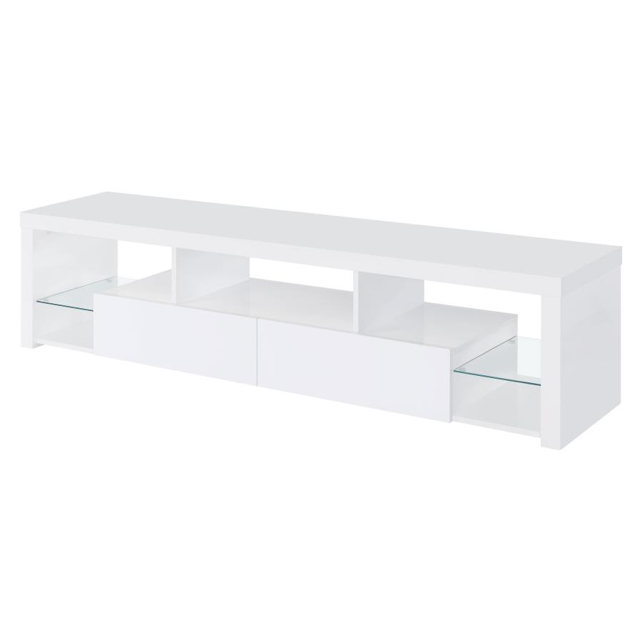 (image for) Jude 2-drawer Engineered Wood 71" TV Stand High Gloss White