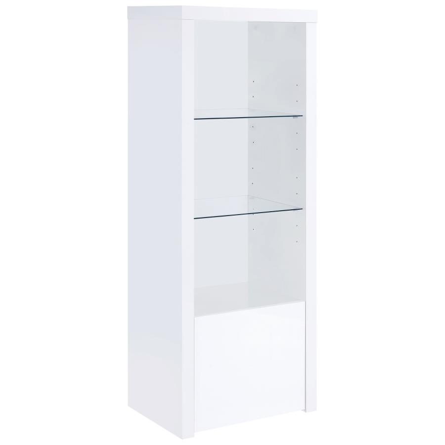 (image for) Jude 3-shelf Engineered Wood Media Tower High Gloss White