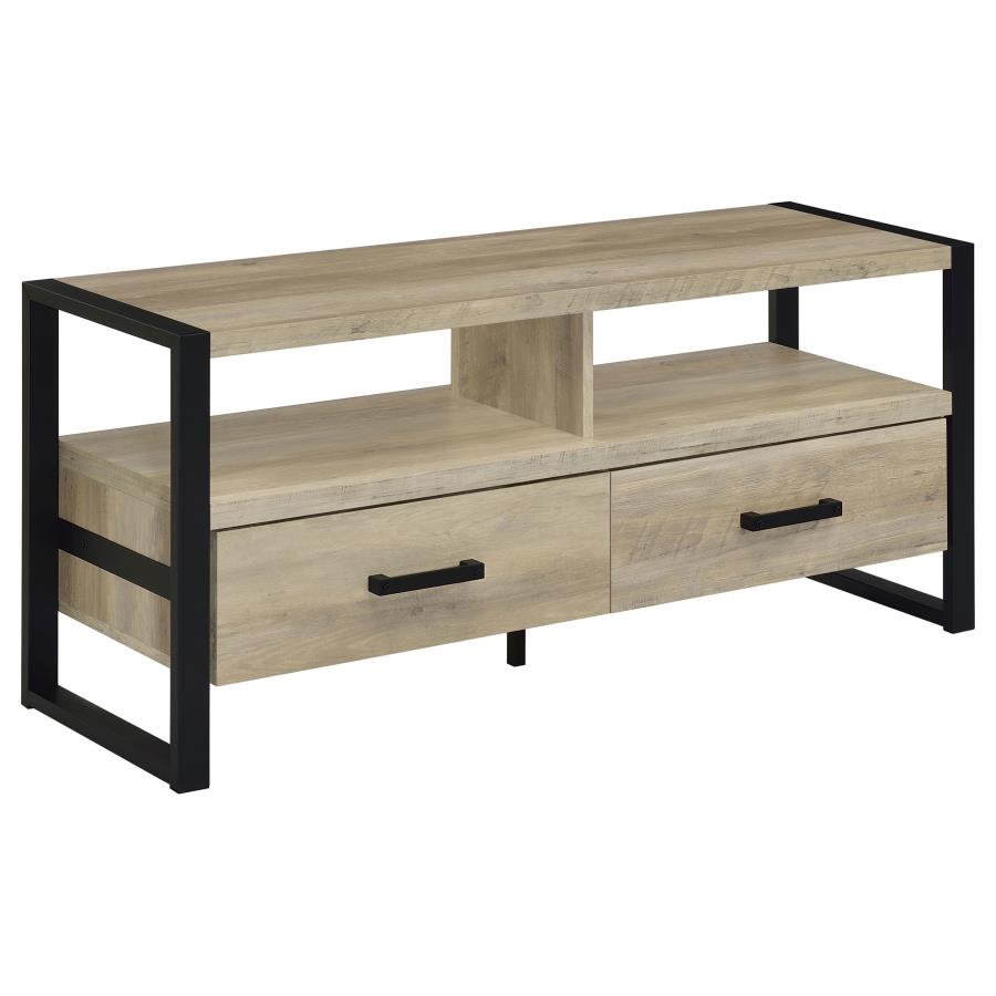 (image for) James 2-drawer Engineered Wood 48" TV Stand Distressed Pine