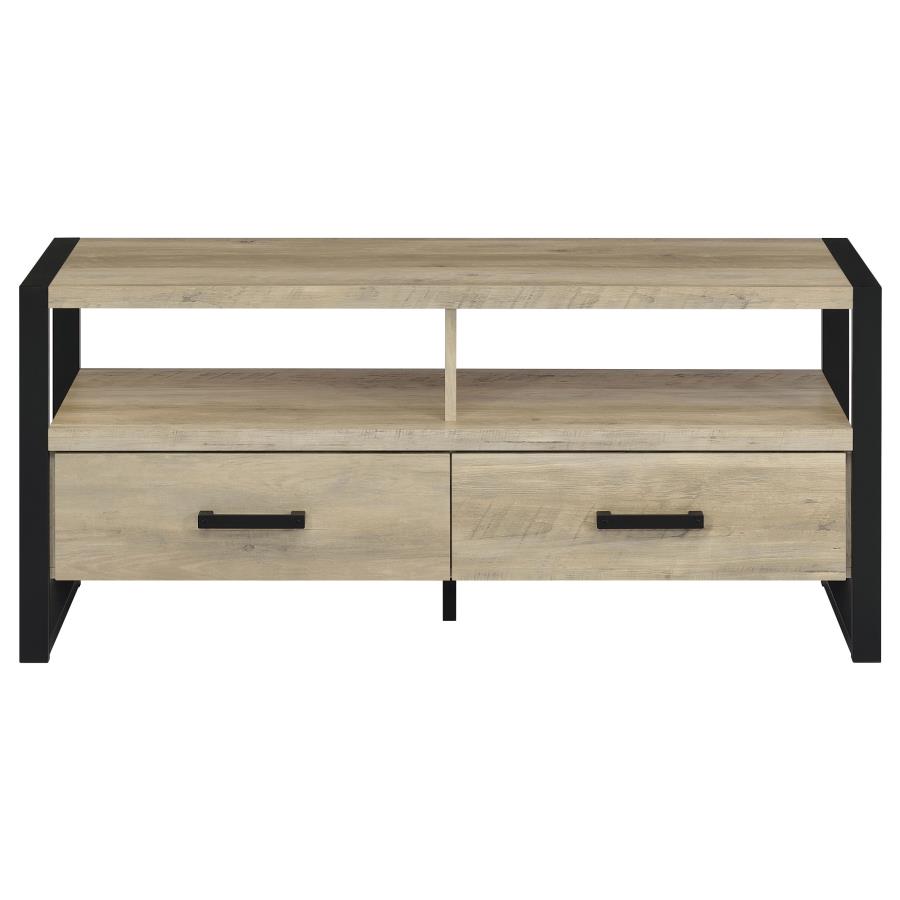 (image for) James 2-drawer Engineered Wood 48" TV Stand Distressed Pine