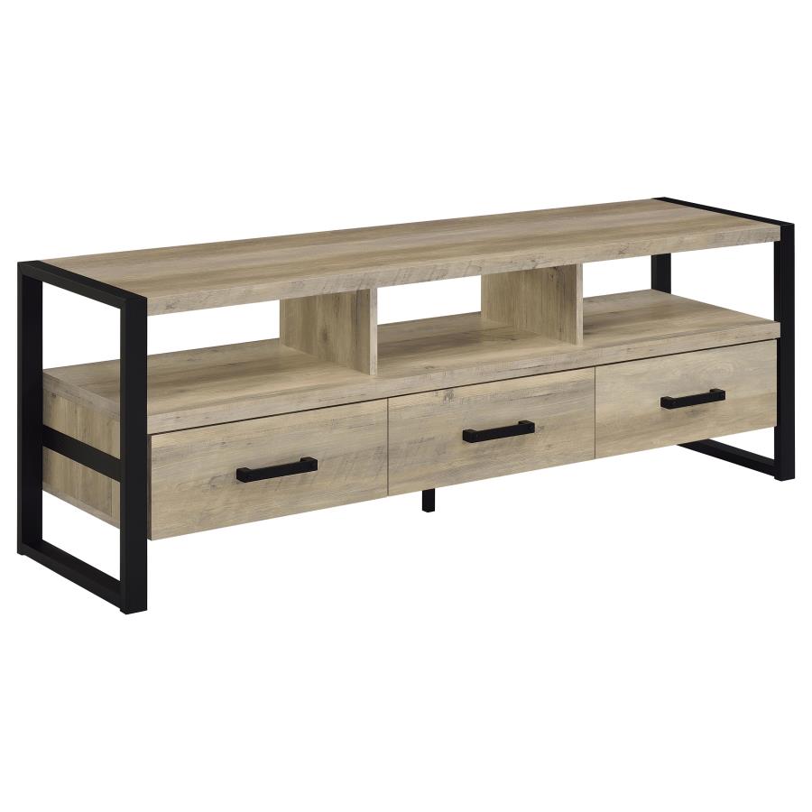 (image for) James 3-drawer Engineered Wood 60" TV Stand Distressed Pine