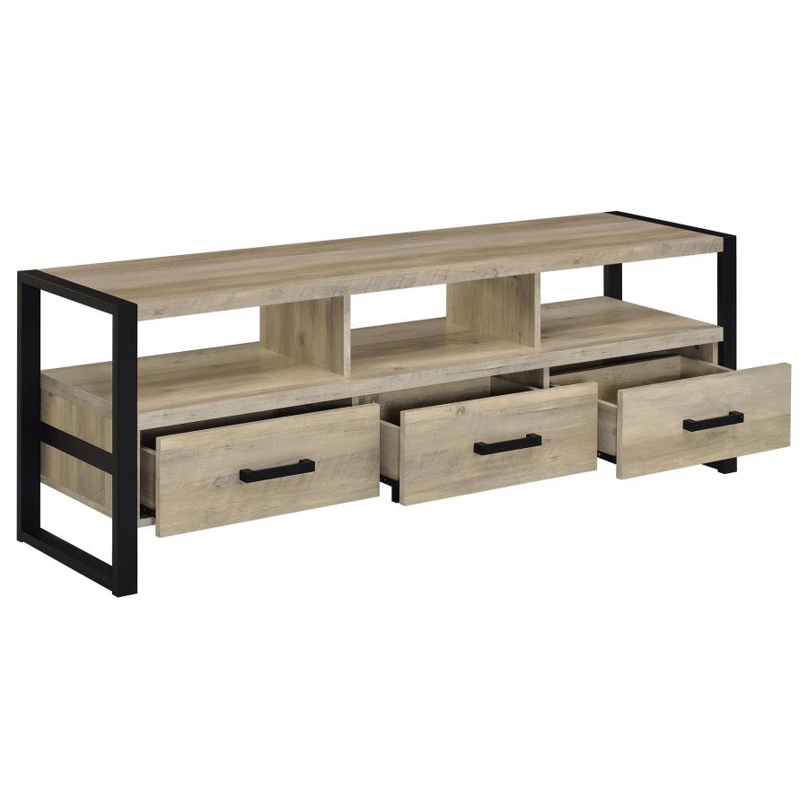 (image for) James 3-drawer Engineered Wood 60" TV Stand Distressed Pine