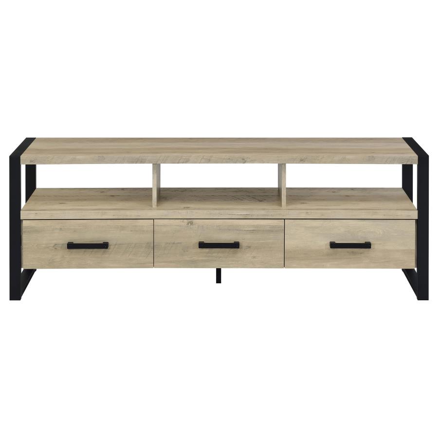 (image for) James 3-drawer Engineered Wood 60" TV Stand Distressed Pine