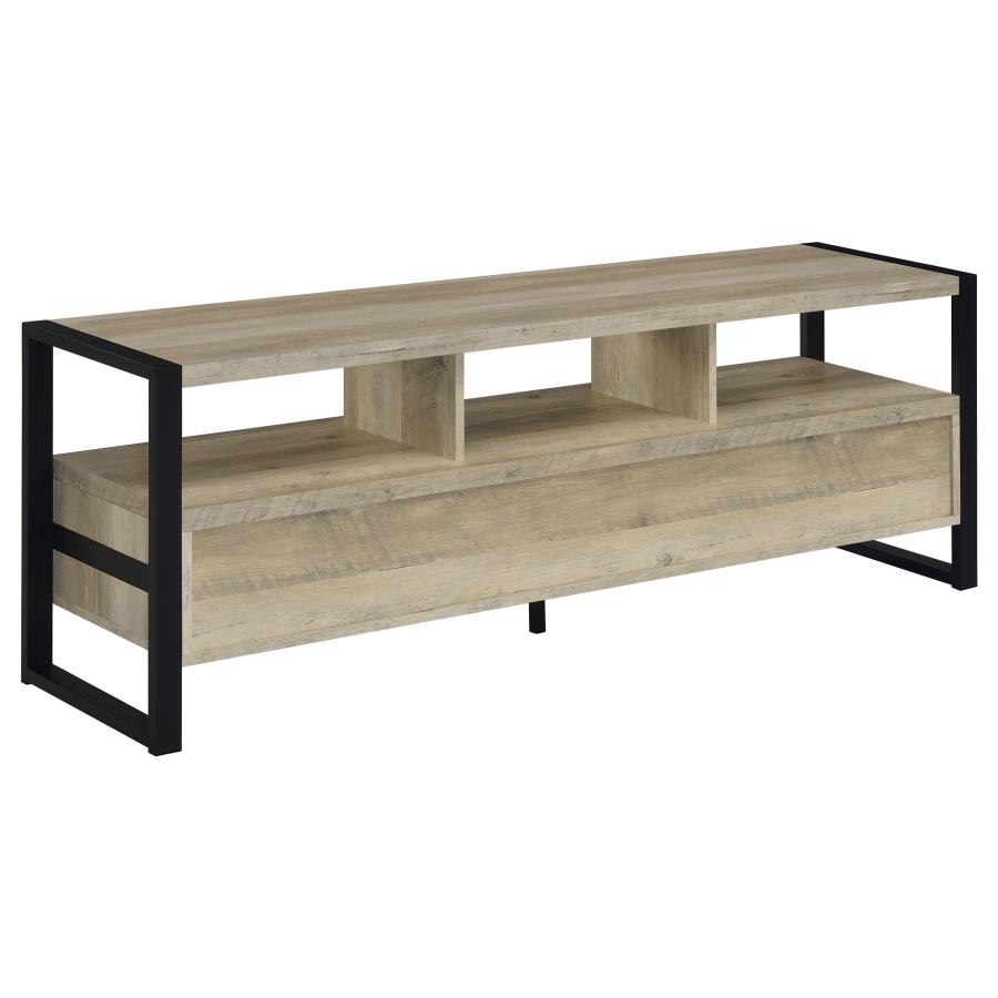 (image for) James 3-drawer Engineered Wood 60" TV Stand Distressed Pine