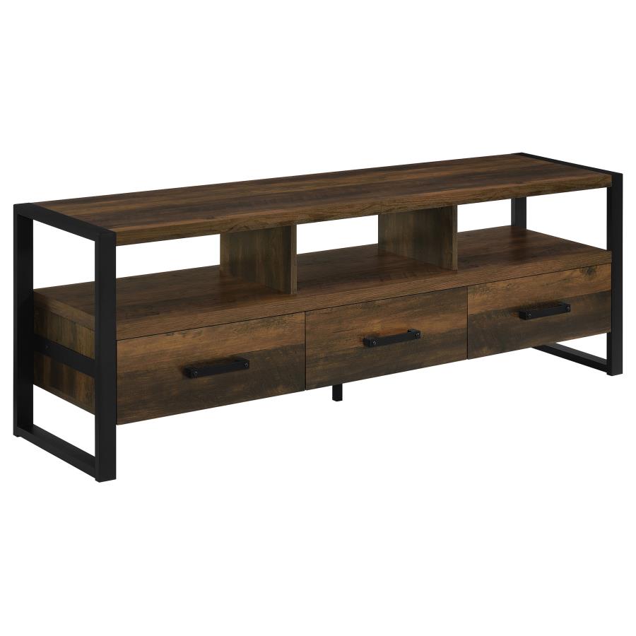 (image for) James 3-drawer Engineered Wood 60" TV Stand Dark Pine - Click Image to Close