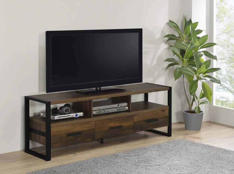 (image for) James 3-drawer Engineered Wood 60" TV Stand Dark Pine