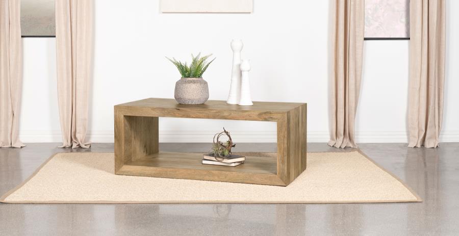 (image for) Benton Rectangular Solid Wood Coffee Table Natural