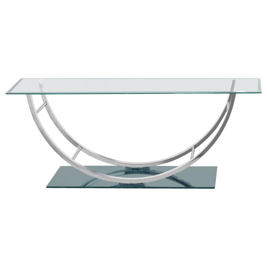 (image for) Danville Rectangular U-Shaped Glass Top Coffee Table Chrome