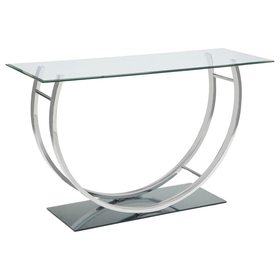 (image for) Danville U-shaped Glass Top Entryway Console Table Chrome