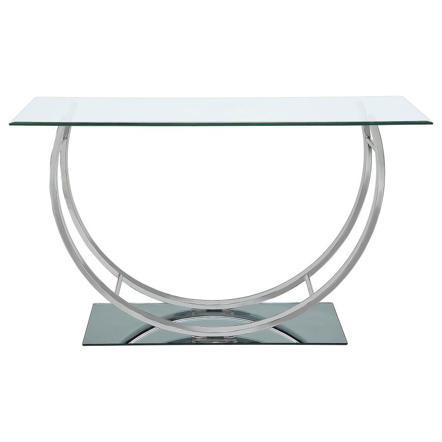 (image for) Danville U-shaped Glass Top Entryway Console Table Chrome