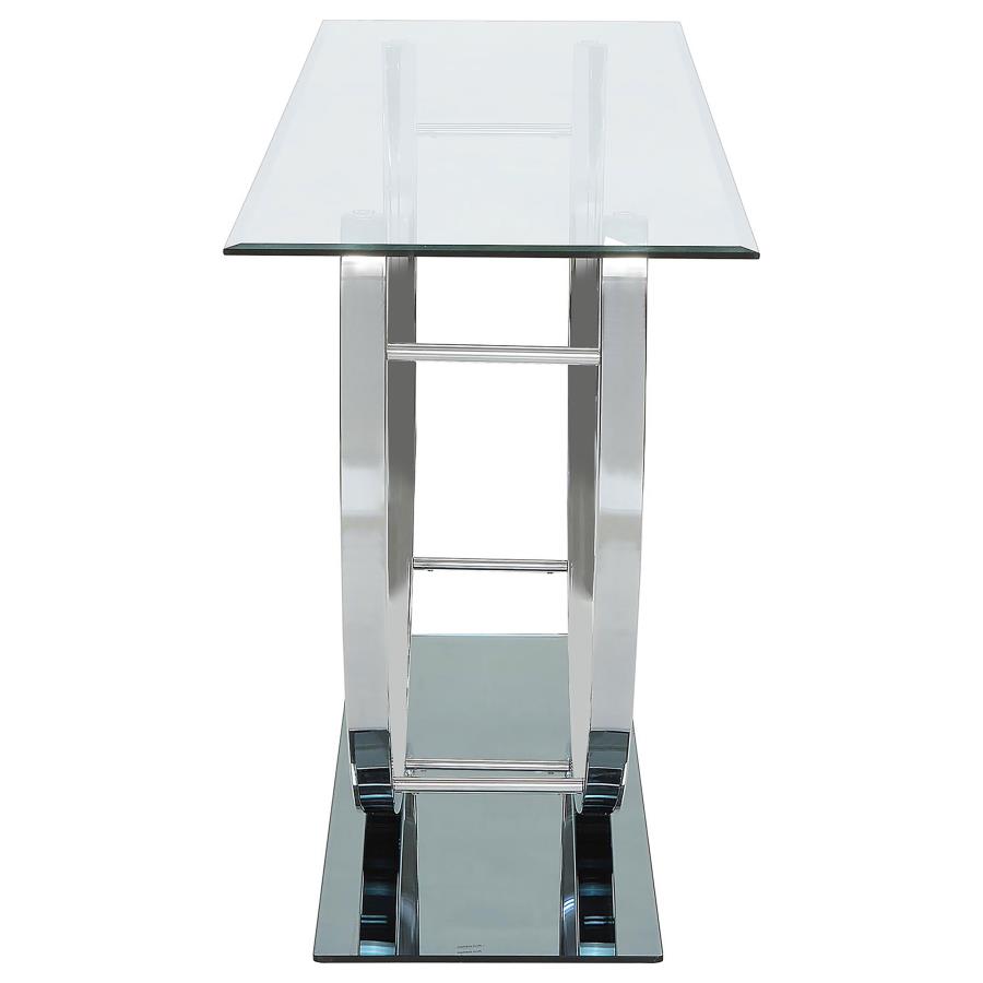 (image for) Danville U-shaped Glass Top Entryway Console Table Chrome