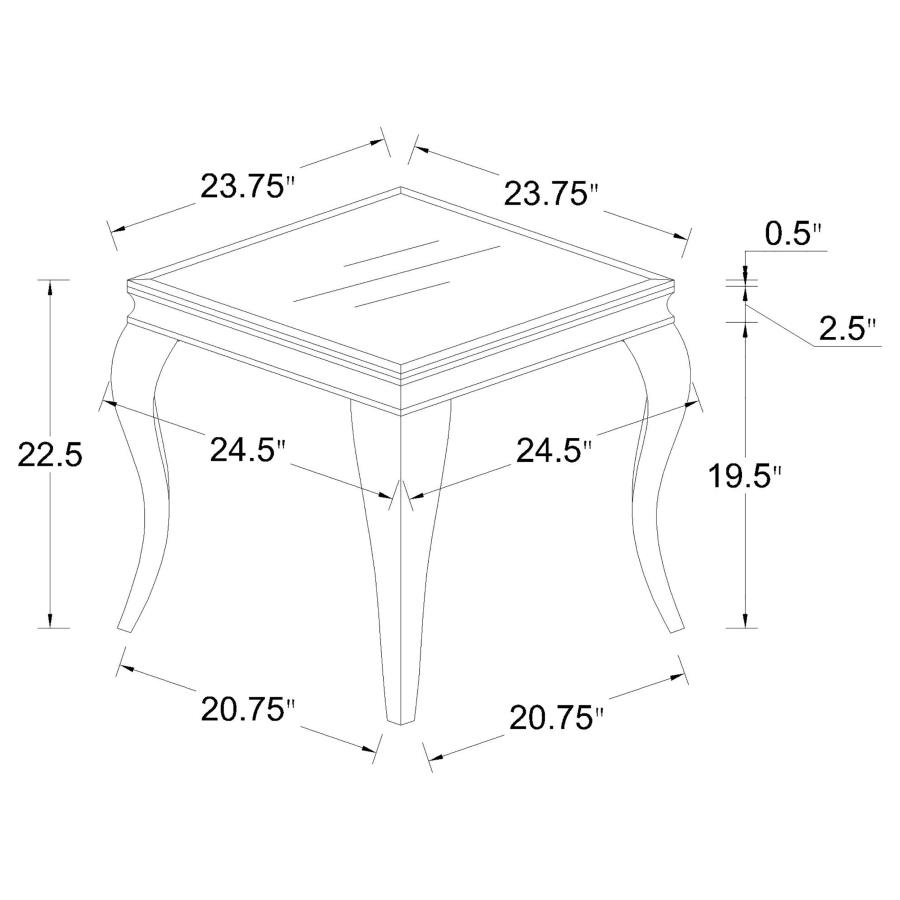 (image for) Carone Square End Table Chrome and Black