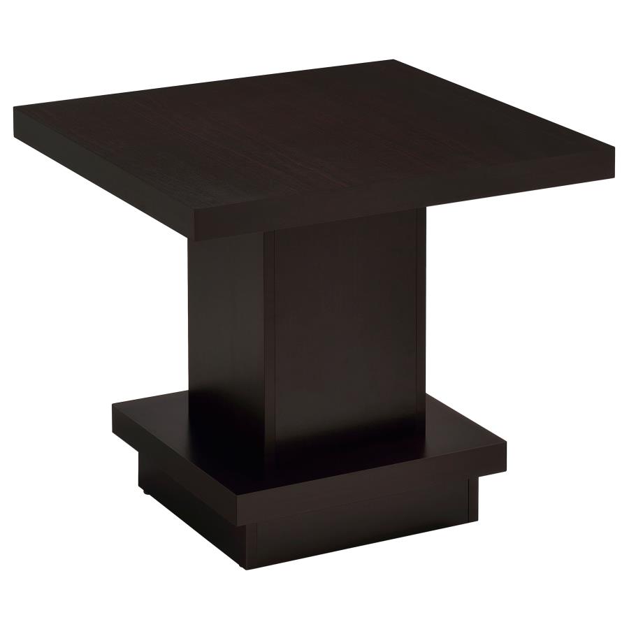 (image for) Reston Square Engineered Wood Side End Table Cappuccino