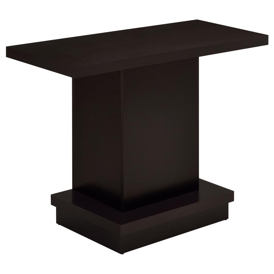 (image for) Reston Engineered Wood Pedestal Console Table Cappuccino