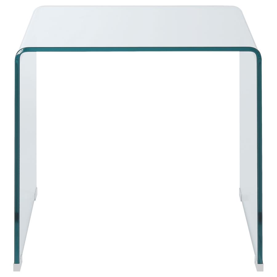 (image for) Ripley Squared Tempered Bent Glass Side End Table Clear