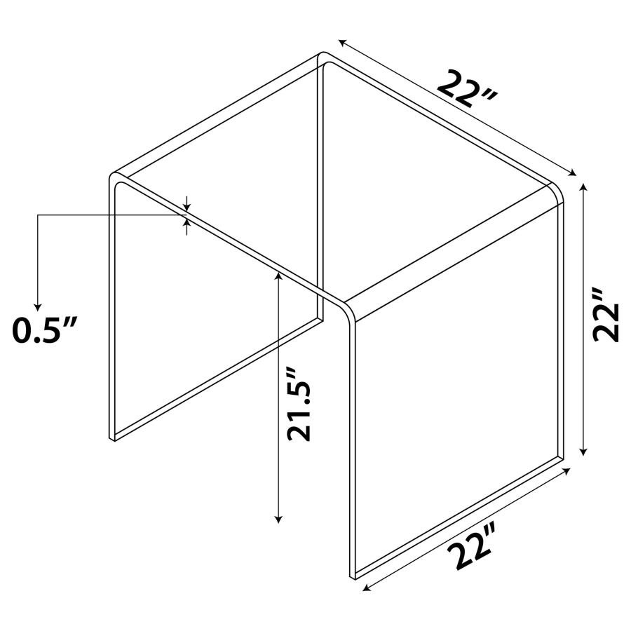 (image for) Ripley Squared Tempered Bent Glass Side End Table Clear