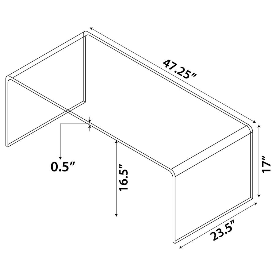 (image for) Ripley Rectangular Tempered Bent Glass Coffee Table Clear