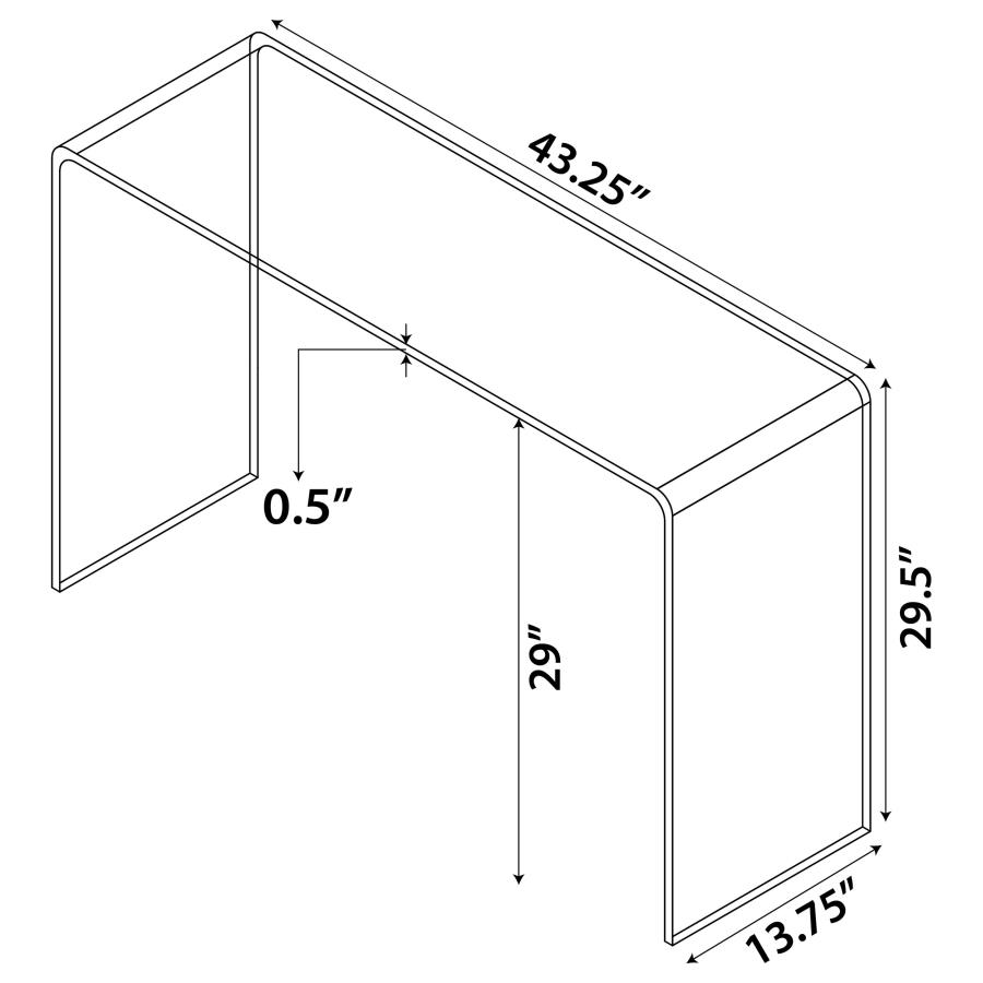 (image for) Ripley Tempered Bent Glass Entryway Console Table Clear