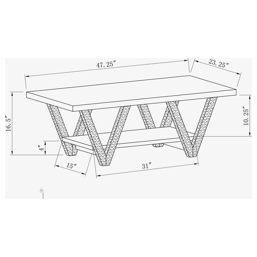 (image for) Stevens Engineered Wood Coffee Table Antique Grey and Black