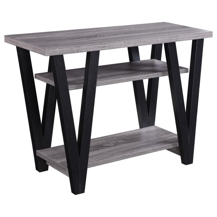 (image for) Stevens 2-shelf Engineered Wood Entryway Console Table Grey - Click Image to Close