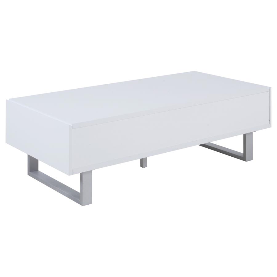 (image for) Atchison 2-drawer Rectangular Coffee Table White High Gloss