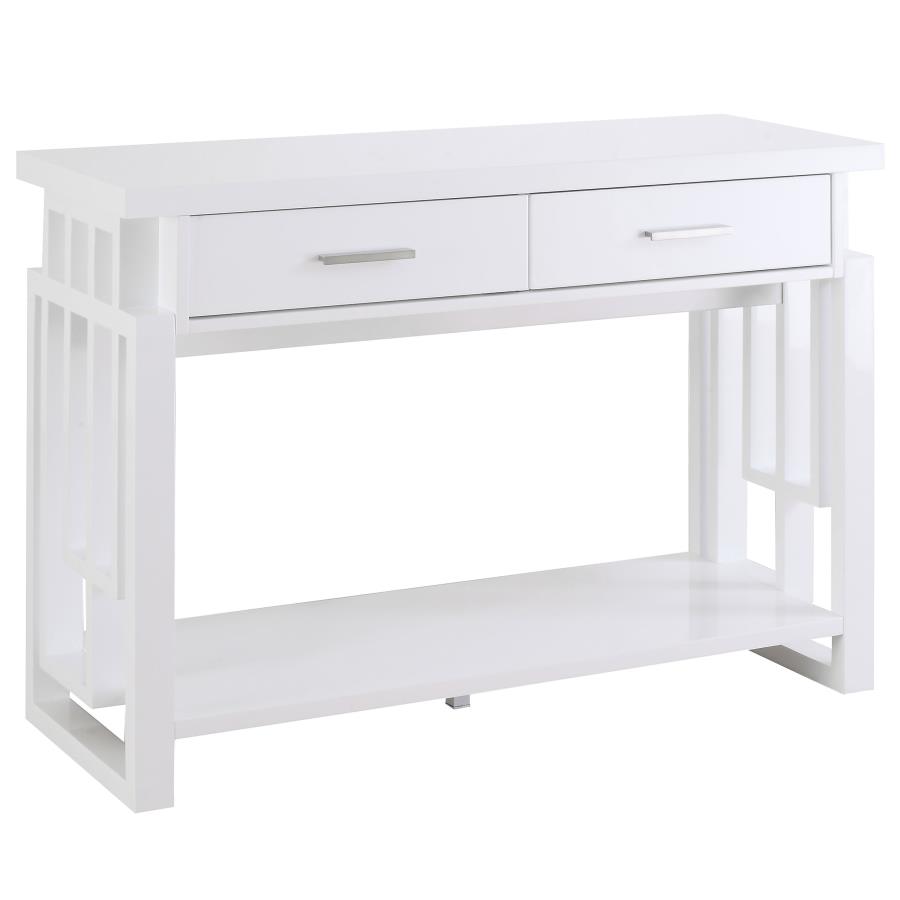 (image for) Schmitt 2-drawer Entryway Console Table High Glossy White - Click Image to Close