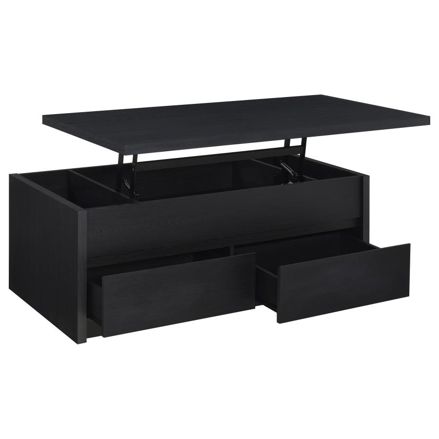 (image for) Knapp Lift Top Cocktail Coffee Table with Dual Drawers Black
