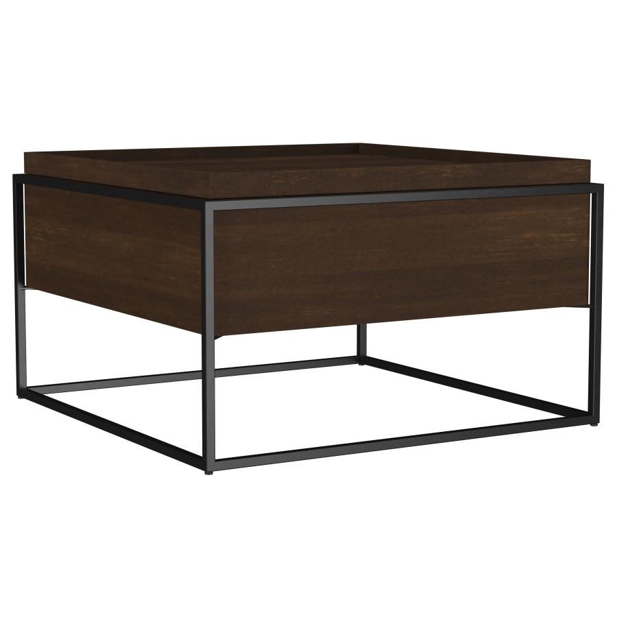 (image for) Fulton 30-inch Square Mango Wood Coffee Table Dark Brown
