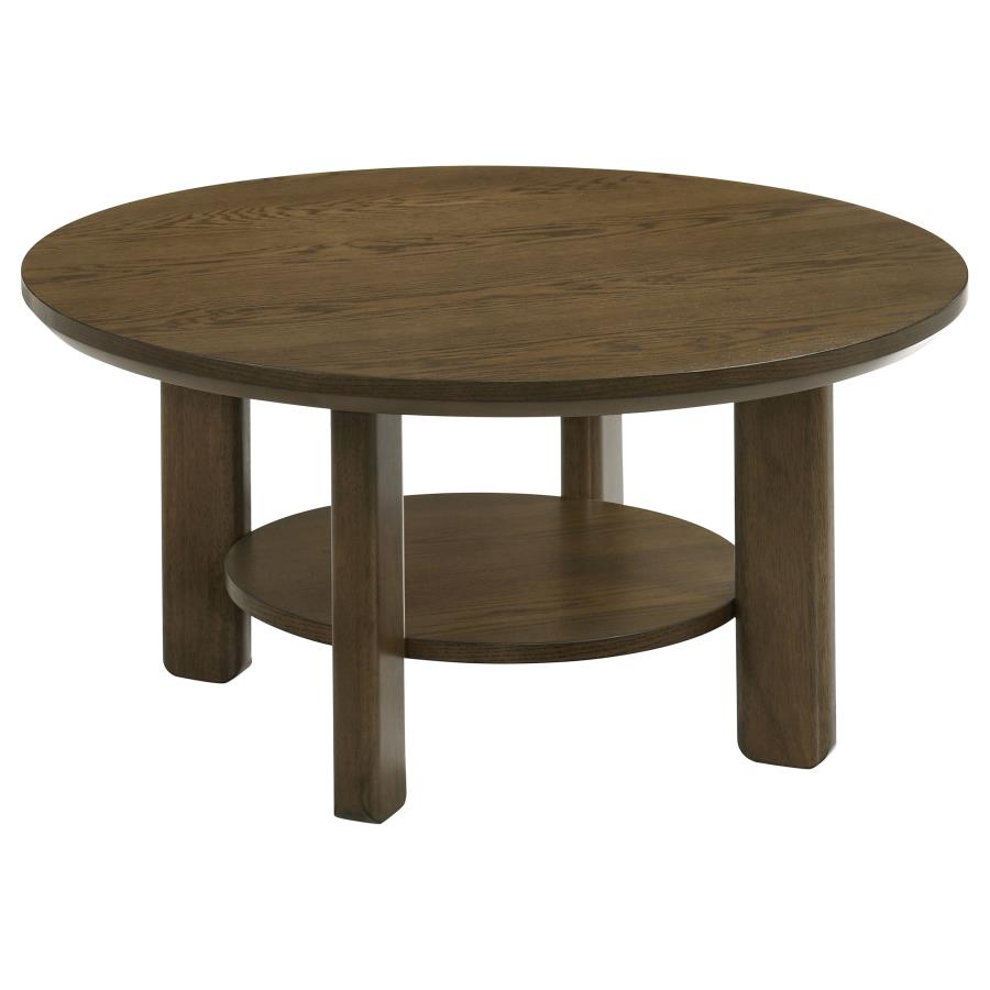 (image for) Ottowa 35-inch Round Wood Cocktail Coffee Table Brown