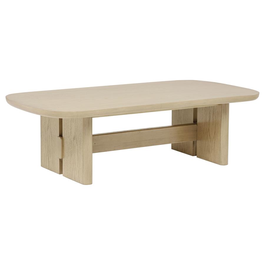 (image for) Kailani Coastal Rectangular Cocktail Coffee Table Beige Oak