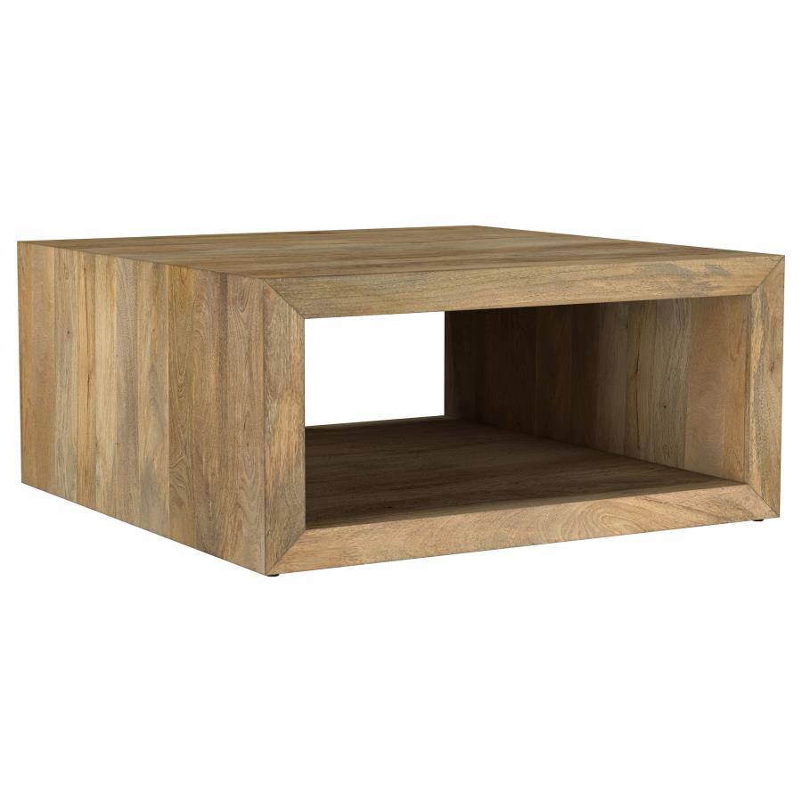 (image for) Benton Square Solid Mango Wood Coffee Table Natural