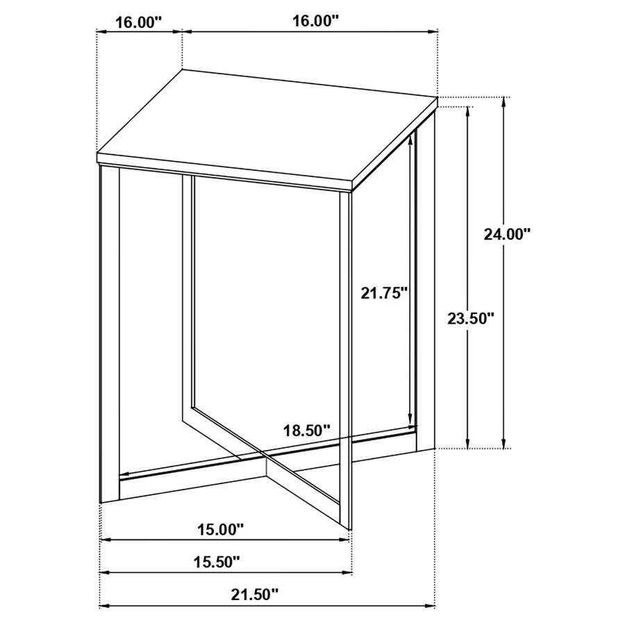 (image for) Tobin Square Marble Top End Table White and Black