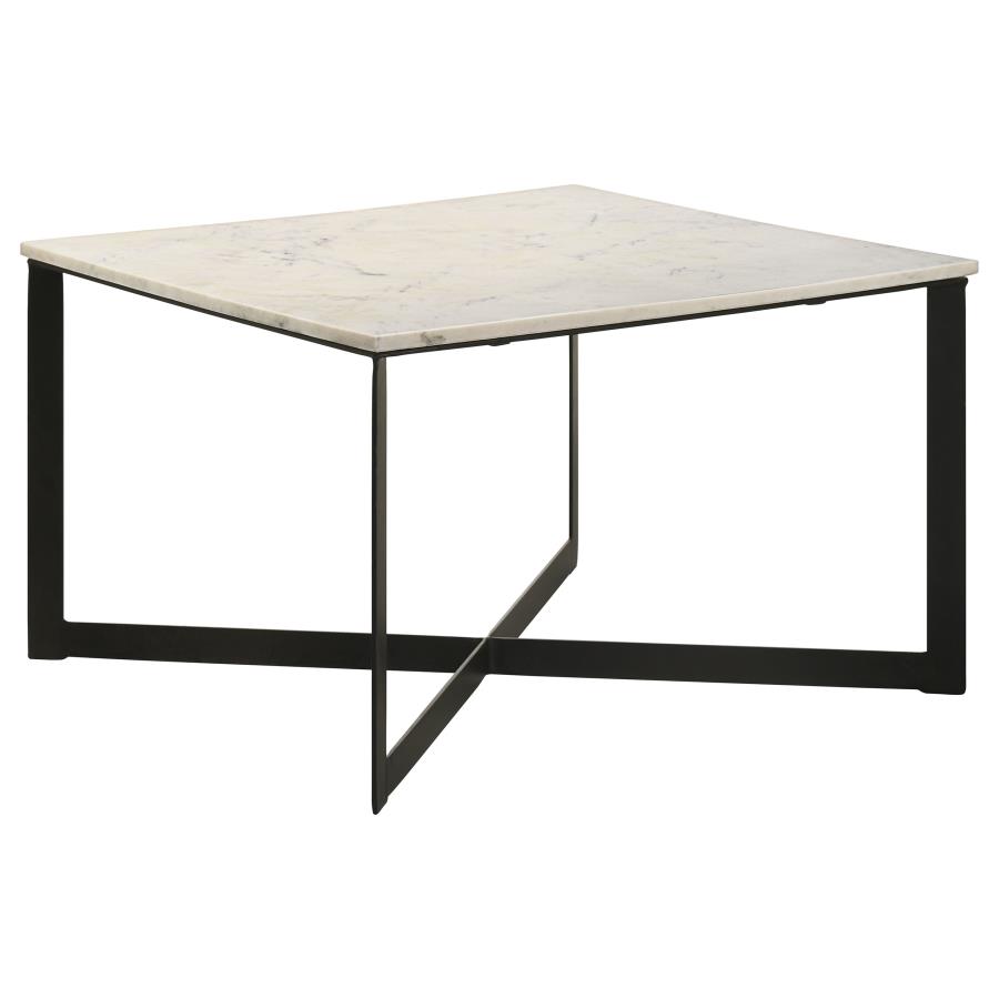 (image for) Tobin Square Marble Top Coffee Table White and Black