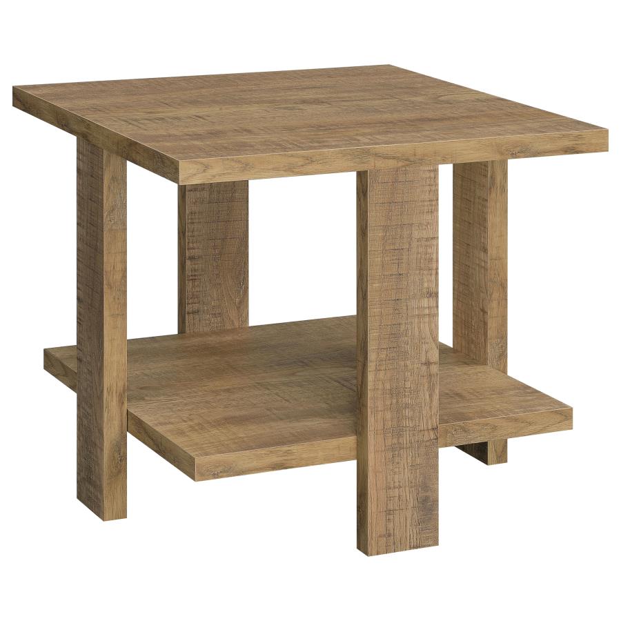 (image for) Dawn Square Engineered Wood End Table Mango Brown - Click Image to Close