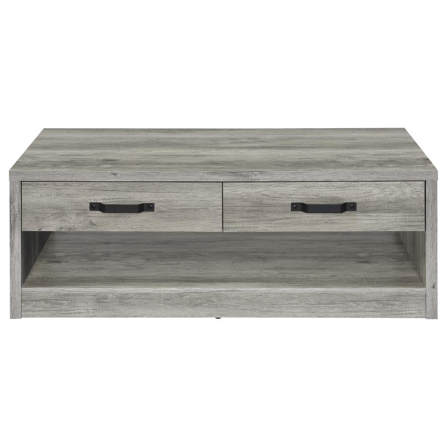 (image for) Felix 2-drawer Engineered Wood Coffee Table Grey Driftwood