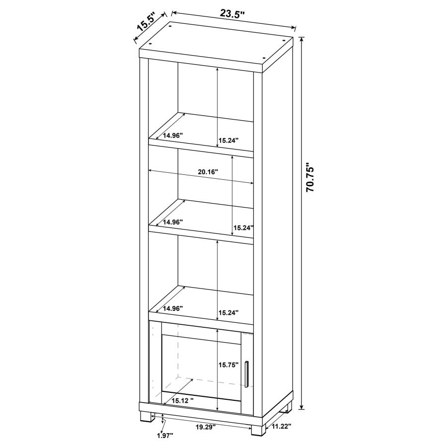 (image for) Sachin 3-shelf Engineered Wood Media Tower Dark Pine