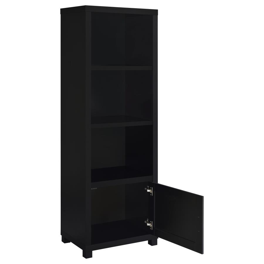 (image for) Jupiter 3-shelf Engineered Wood Media Tower Black