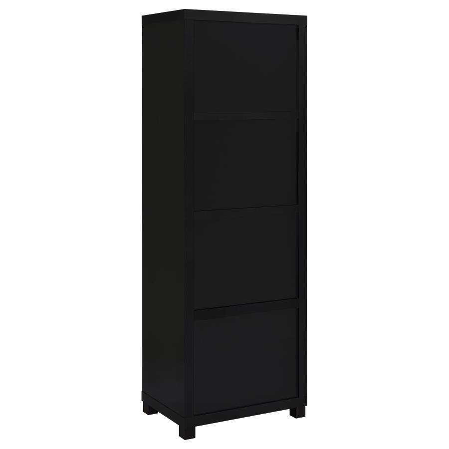 (image for) Jupiter 3-shelf Engineered Wood Media Tower Black