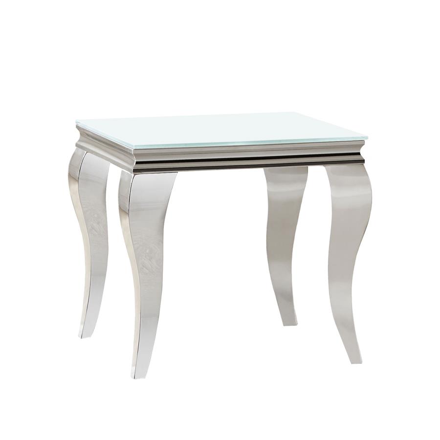 (image for) Carone Square End Table White and Chrome