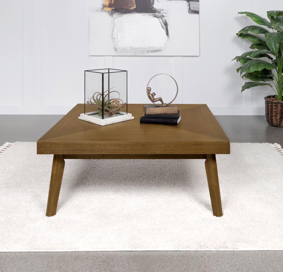 (image for) Westerly Square Wood Coffee Table Walnut Brown