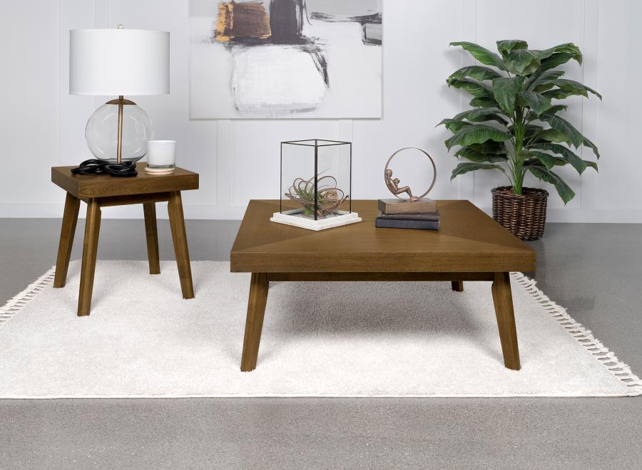 (image for) Westerly Square Wood Coffee Table Walnut Brown