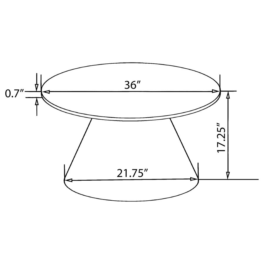 (image for) Avon Round Marble Top Stainless Steel Coffee Table White