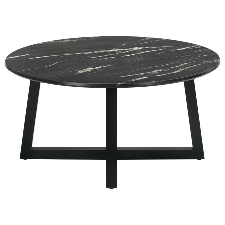 (image for) Skylark Round Marble-like SmartTop Coffee Table Black