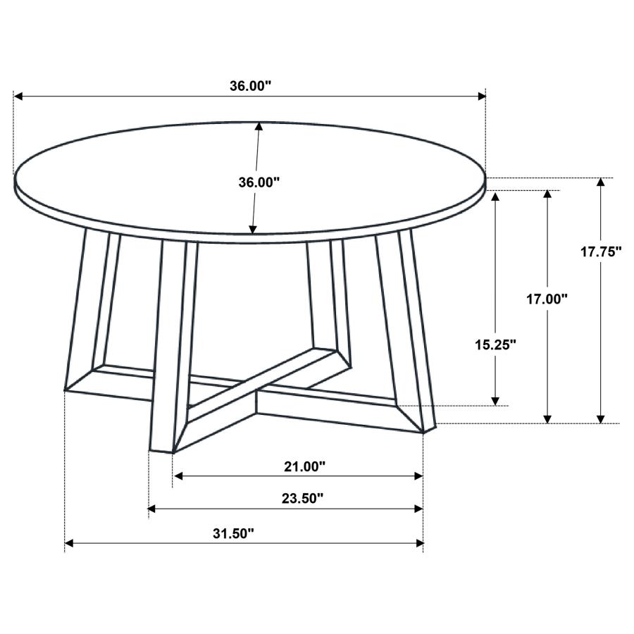 (image for) Skylark Round Marble-like SmartTop Coffee Table Black